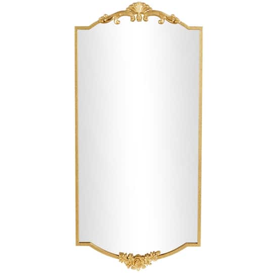 Gold Floral Embellished Metal Room Wall Mirror